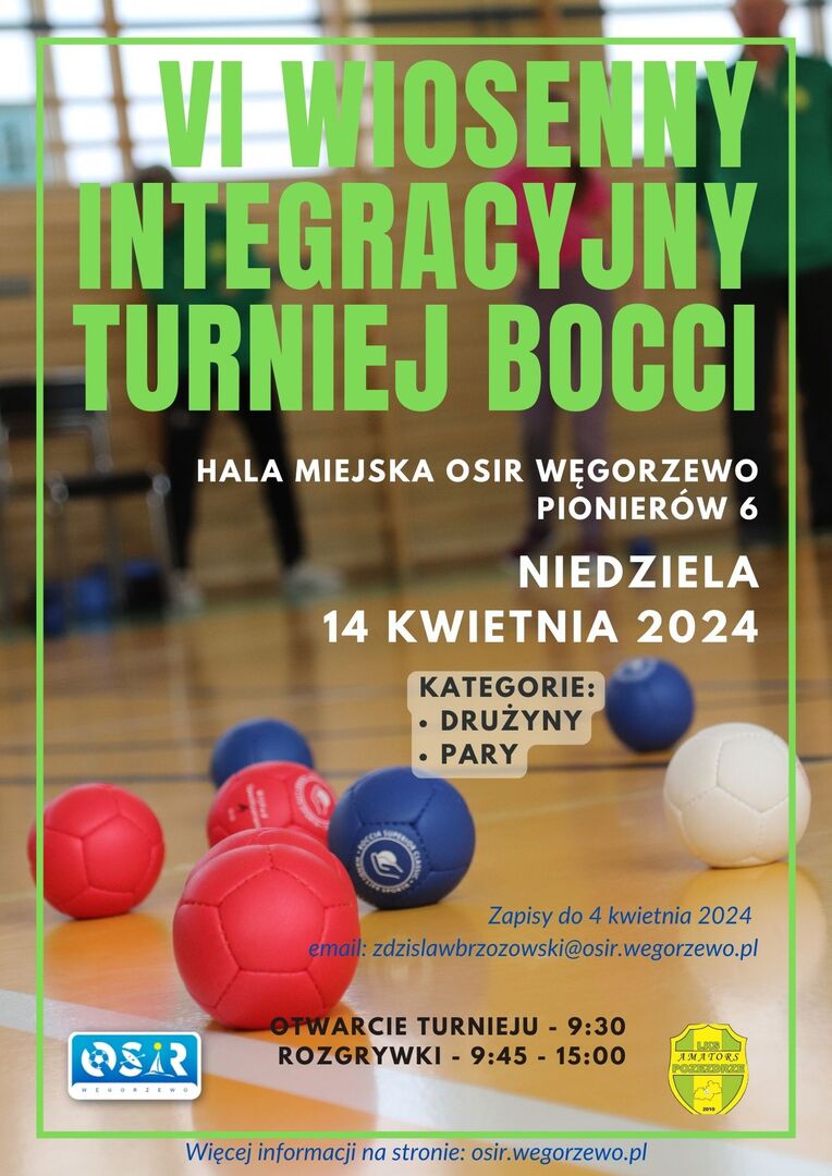 Plakat turnieju bocci 14-04-2024