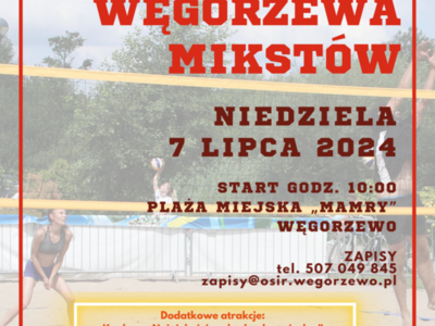 Plakat siatkówki plażowej mikstów