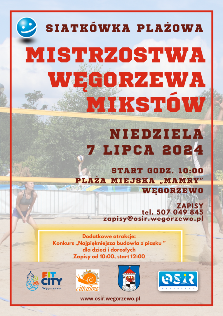 Plakat siatkówki plażowej mikstów
