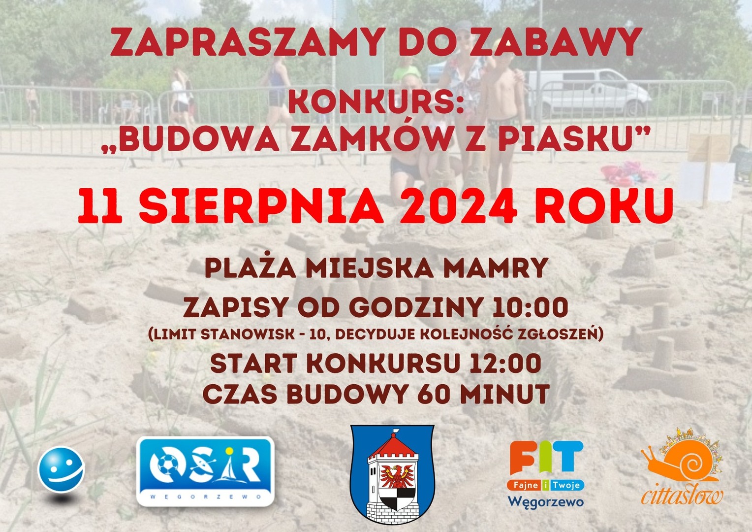 Konkurs Budowla Zamków z Piasku 11 sierpnia 2024