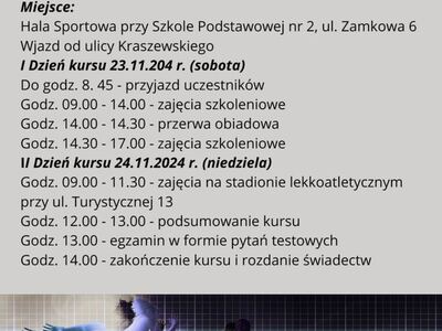 Plakat kursu sędziego