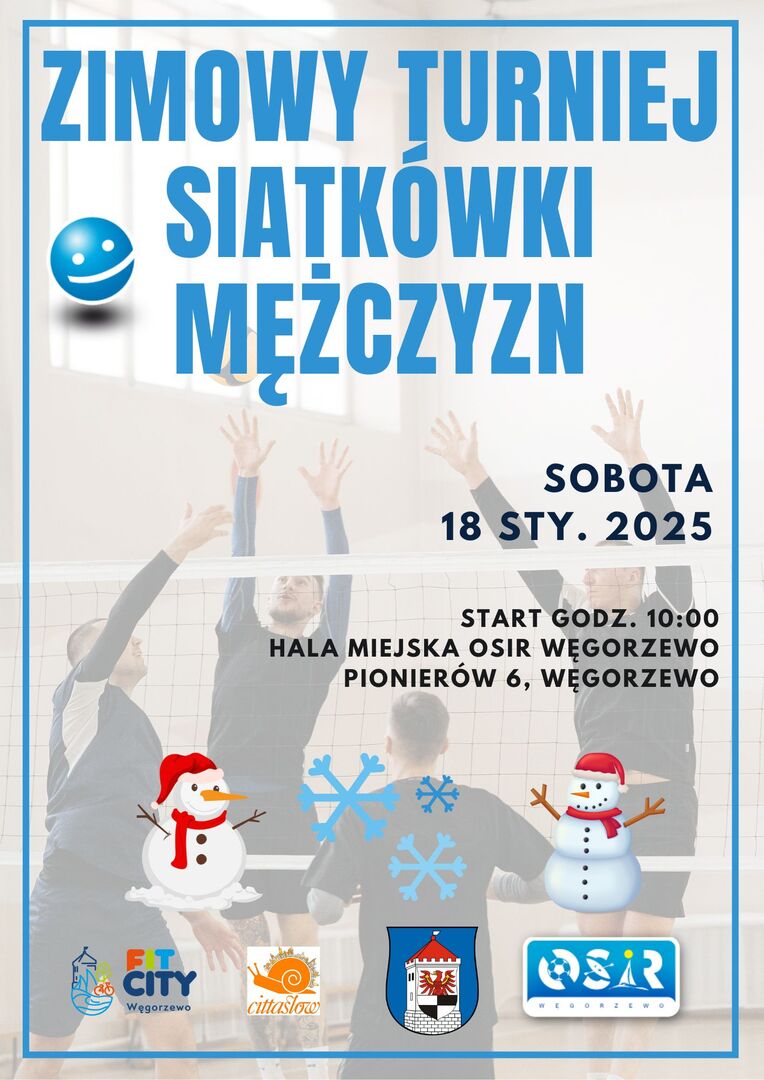 Zimowy turniej siatkówski - plakat