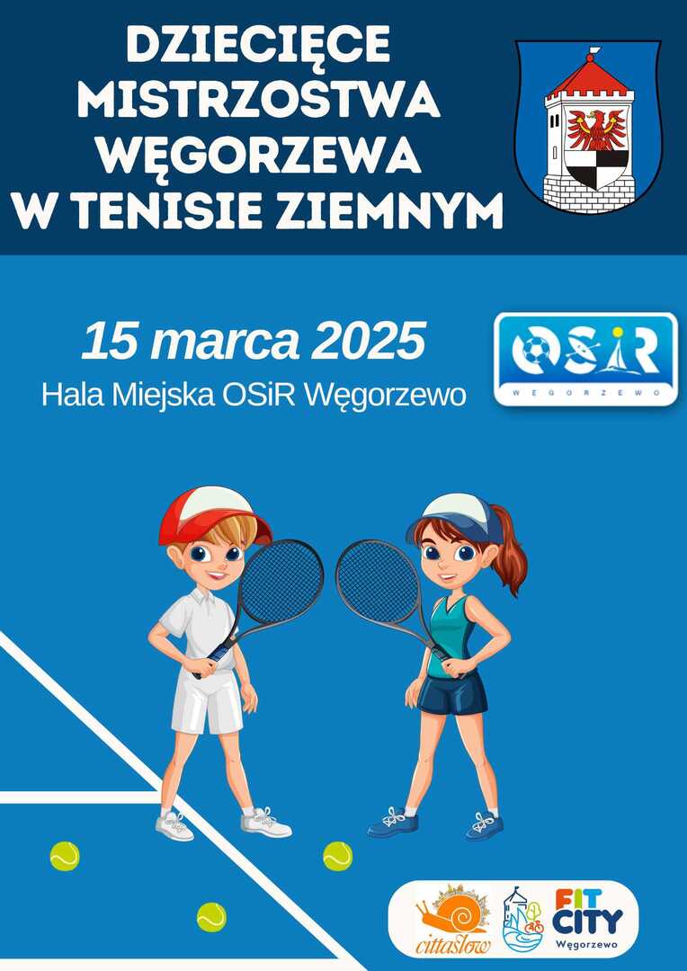 plakat dziecięcych mistrzostw w tenisie ziemnym 