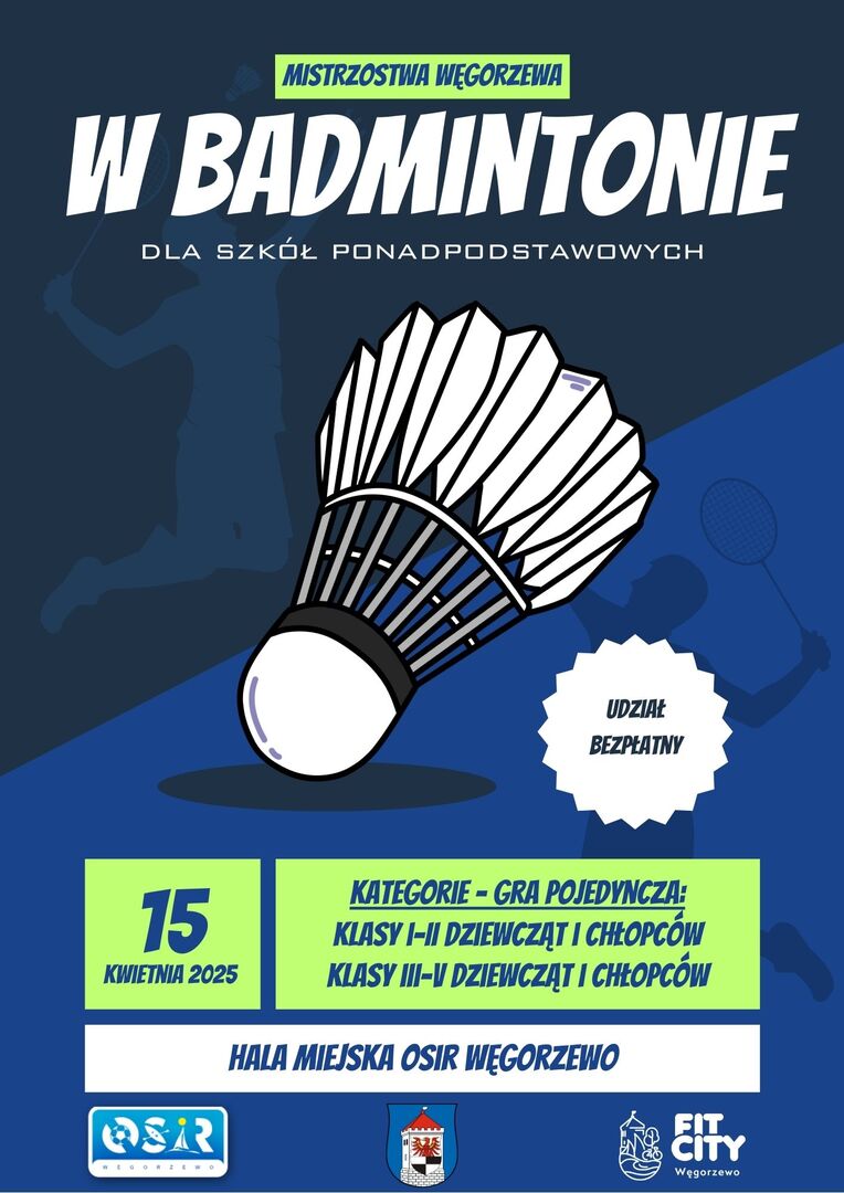 Plakat turnieju badmintoa