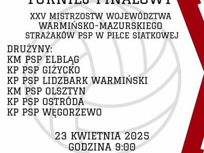 Plakat mistrzostw straży pożarnej w piłce siatkowej