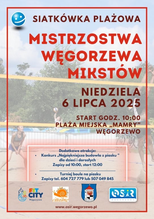 Plakat turnieju siatkówki mikstów 2025