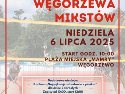 Plakat turnieju siatkówki mikstów 2025