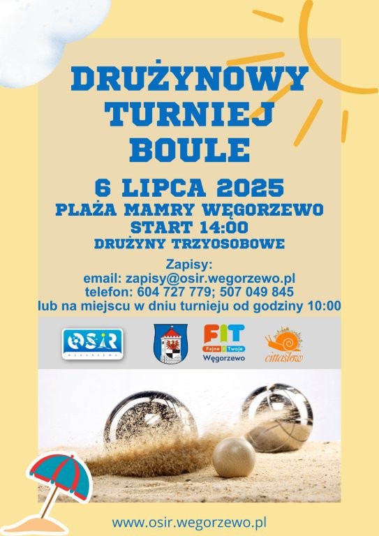 Plakat turnieju boule lipiec 2025