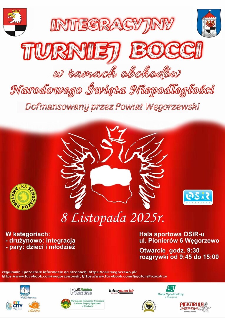 Plakat turnieju boccie 8 listopada 2025