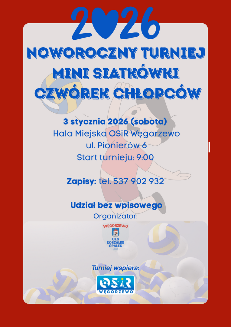 Plakat turnieju mini siatkówki