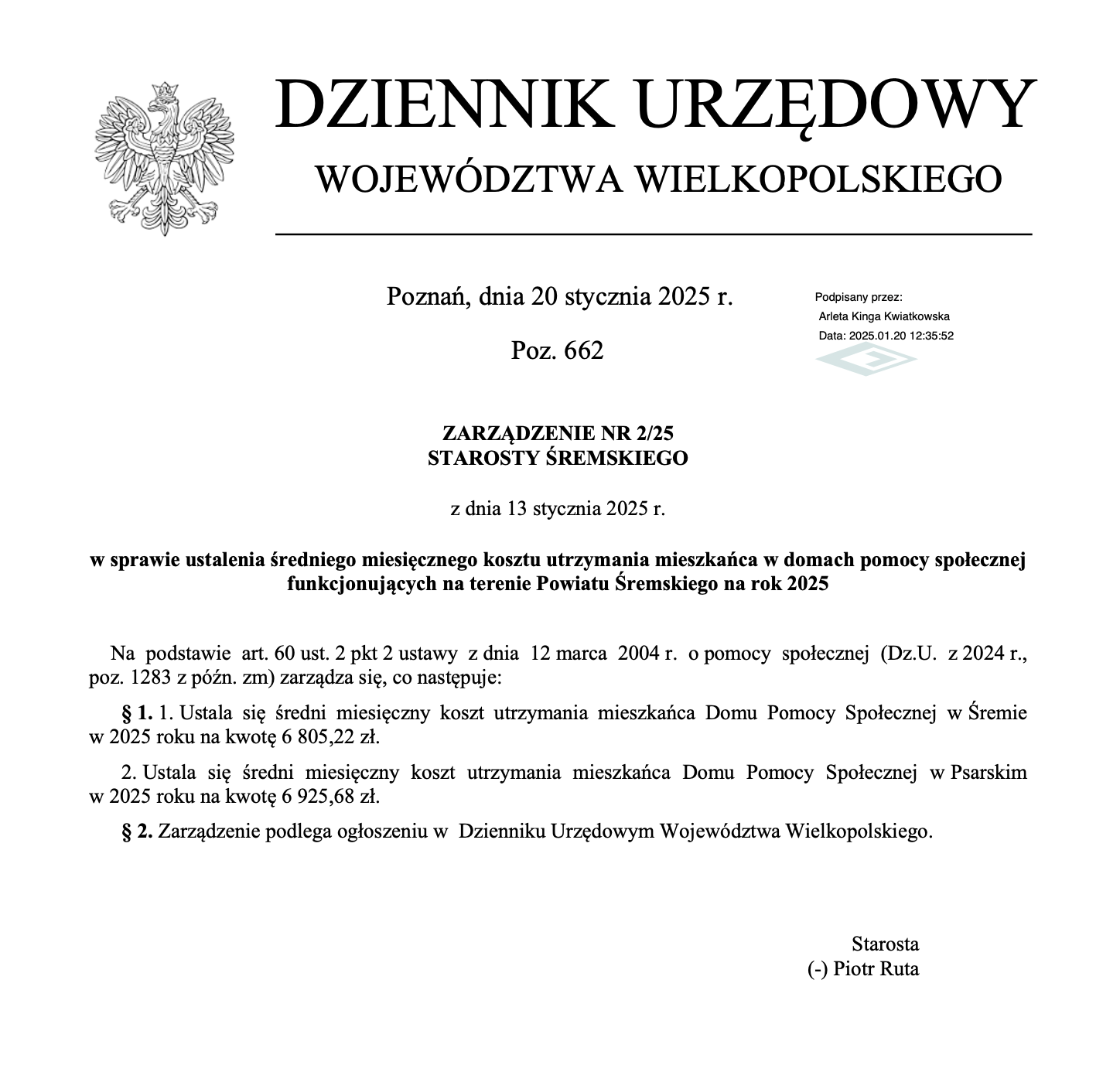 Koszt utrzymania mieszkańca