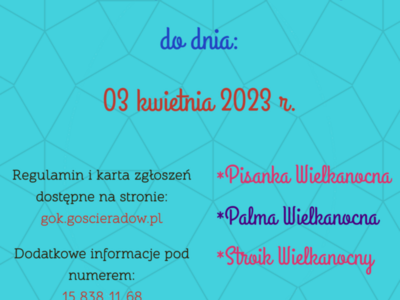 na niebieskim tle na dole pisanki