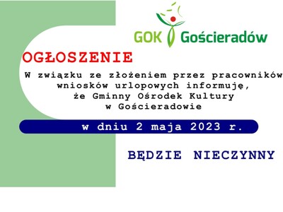tekst z logotypem GOK-u