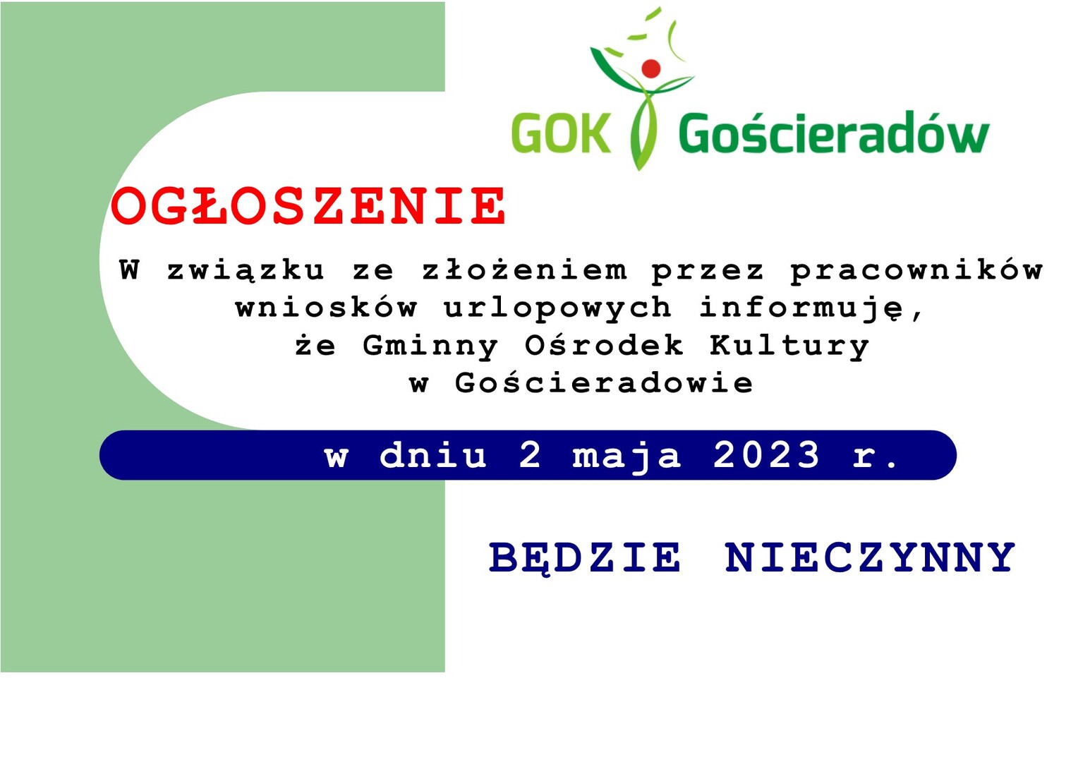 tekst z logotypem GOK-u