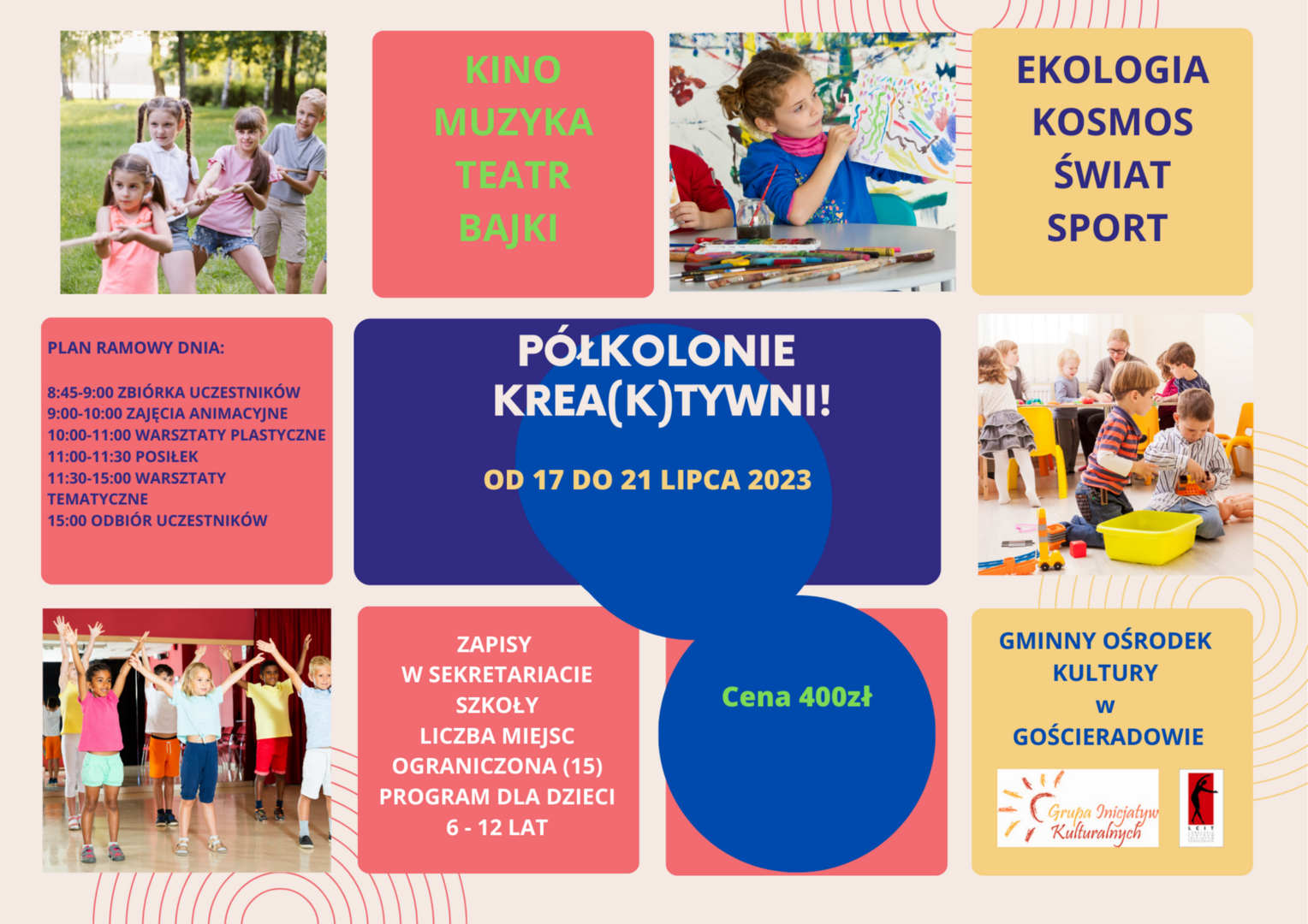 na plakacie grupy dzieciaków