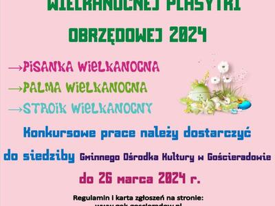 na zdjęciu informacja o konkursie oraz koszyczek wielkanocny
