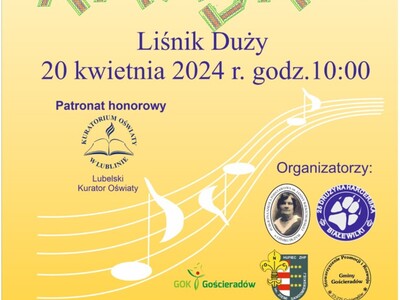 na żółtym tle znajdują się logotypy organizatorów i partnerów Festiwaplu