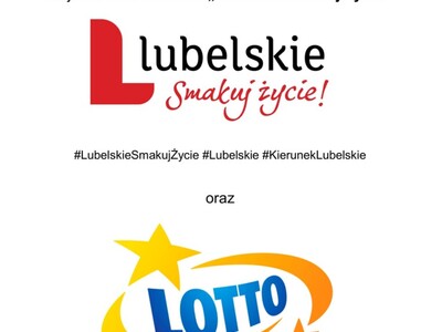 Logotypy Lubelskie Smakuj życie oraz Lotto