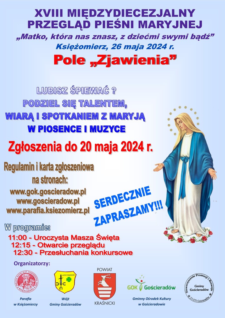 plakat zapraszający do zgłaszania się na przegląd