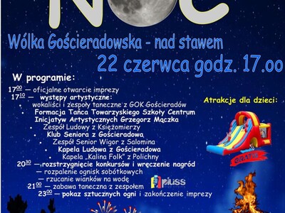 Na plakacie w konwencji nocnej znajduje się program imprezy