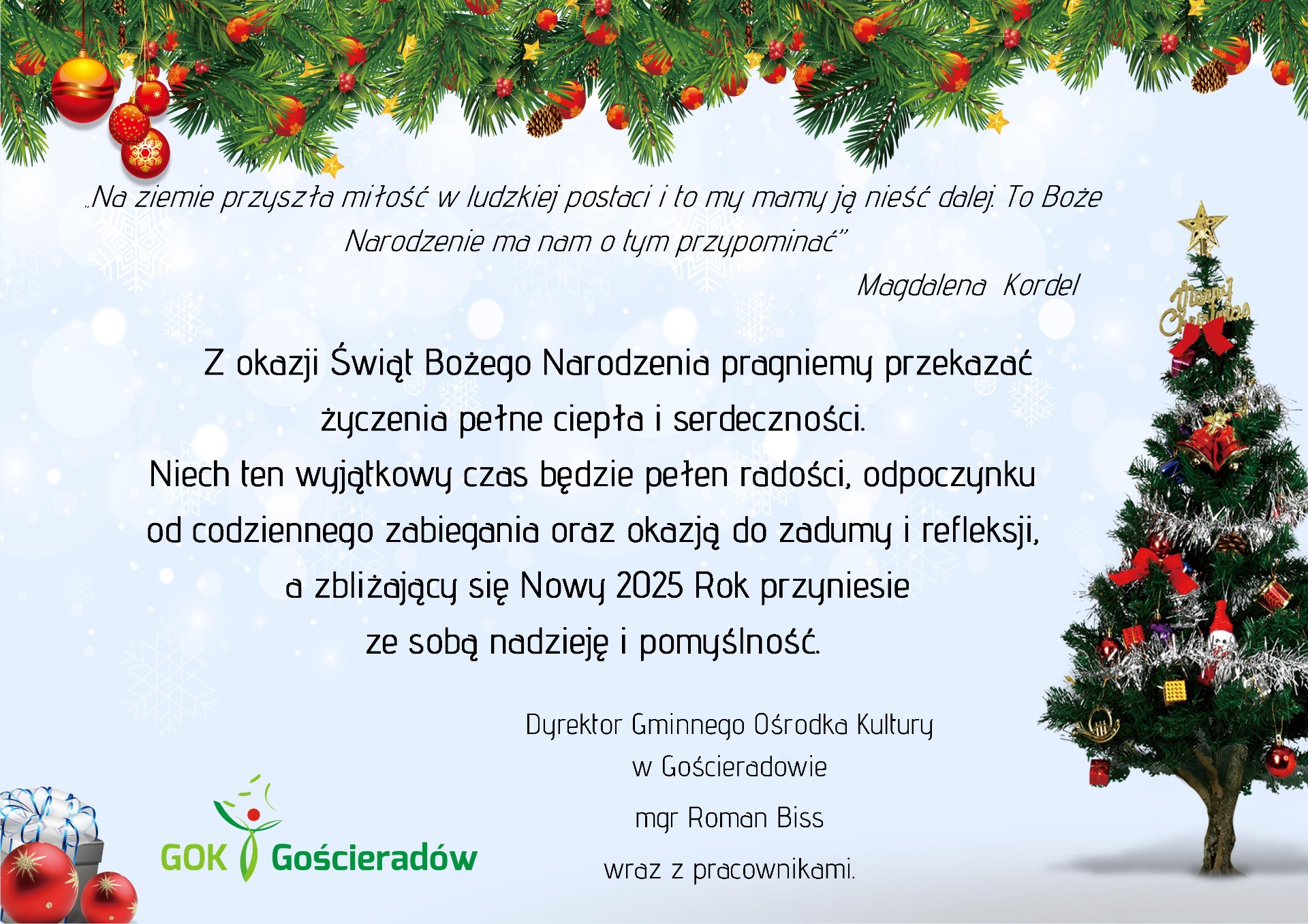 na zdjęciu choinka świąteczna