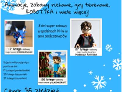 na plakacie informacje odności zimowych warsztatów z robotyki