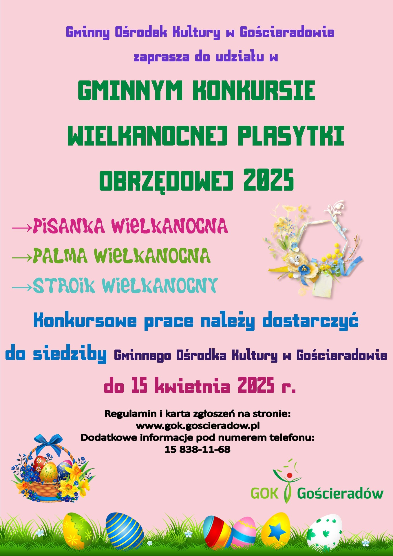 plakat informacyjny w nawiązaniu do świąt wielkanocnych