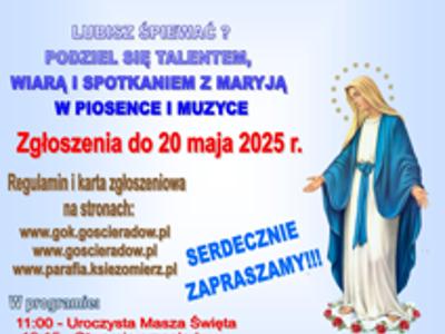 na zdjęciu postać Matko Bożej i treść ogłoszenia o przeglądzie