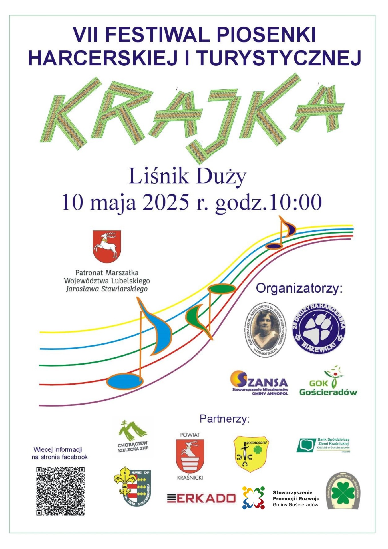 plakat promujący festiwal z logami organizatorów i partnerów