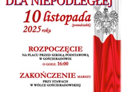 Zdjęcie do plakat w kolorach biało-czerwonych zapraszający na marsz