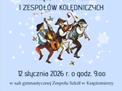 na pierwszym planie wizerunek kolędników