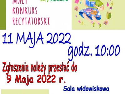 Na zdjęciu dziewczynka czytająca książki
Logotypy organizatorów eliminacji gminnych