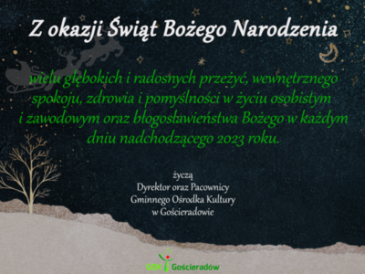 Życzenia świąteczne na tle nieba z gwiazdami