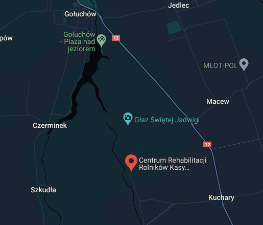 Źródło: Baza map google https://www.google.com/search?q=centrum+rehabilitacji+jedlecc+maps