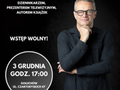 Plakat promujący spotkanie autorskie