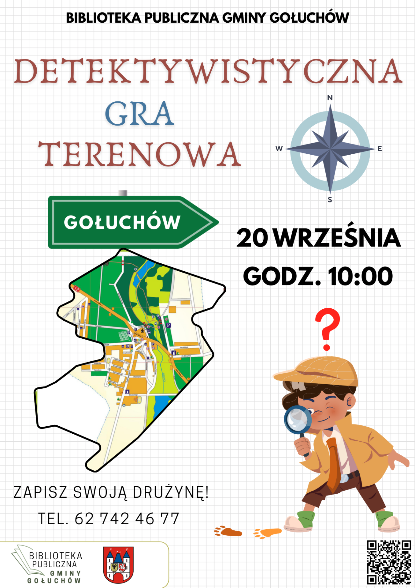 Plakat Detektywistyczna Gra Terenowa "Tropami Tajemnic"