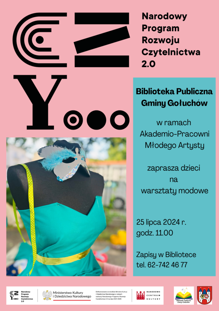 Plakat Warsztaty modowe. Akademio-Pracownia Młodego Artysty