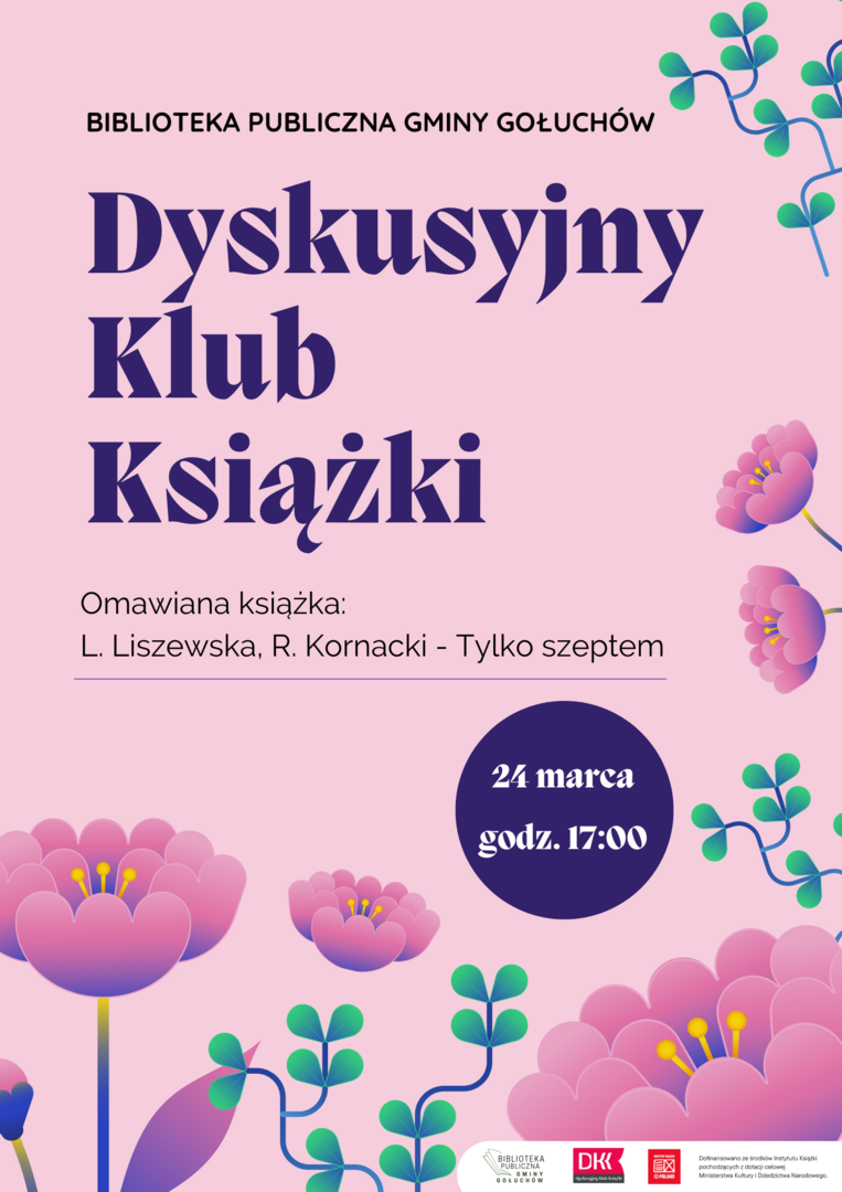 Plakat: "Dyskusyjny Klub Książki"
