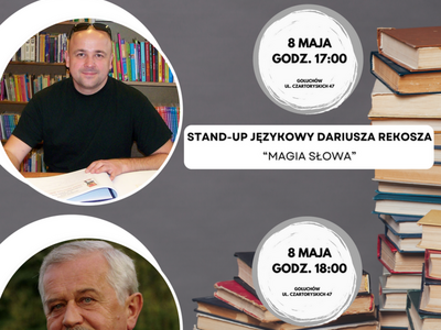 Plakat: spotkanie z Marianem Dziędzielem, "Trza być w butach na weselu".