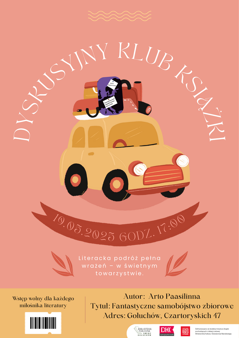 Plakat Majowego spotkania dyskusyjnego klubu książki
