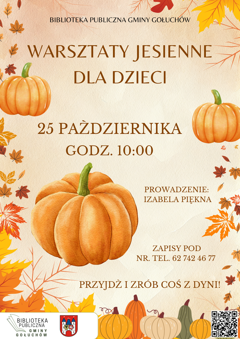 Plakat warsztaty jesienne dla dzieci