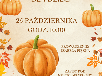 Plakat warsztaty jesienne dla dzieci