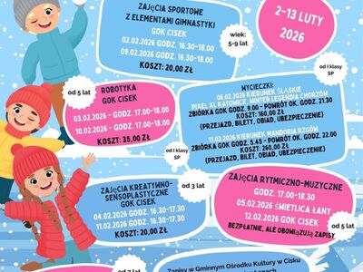 Ferie Zimowe 2026 w Gminie Cisek