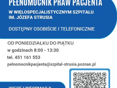Plakat z informacjami o Rzeczniku Praw Pacjenta
