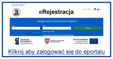 Przycisk do otwarcia podstrony eRejestracji