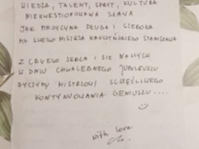 Życzenia na kartce z okazji jubileuszu