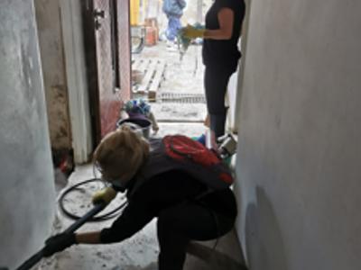 Zdjęcie ukazujące skutki powodzi w Trzebieszowicach