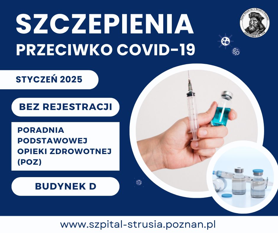 Grafika informująca o szczepieniach przeciwko COVID-19 w styczniu 2025 roku 