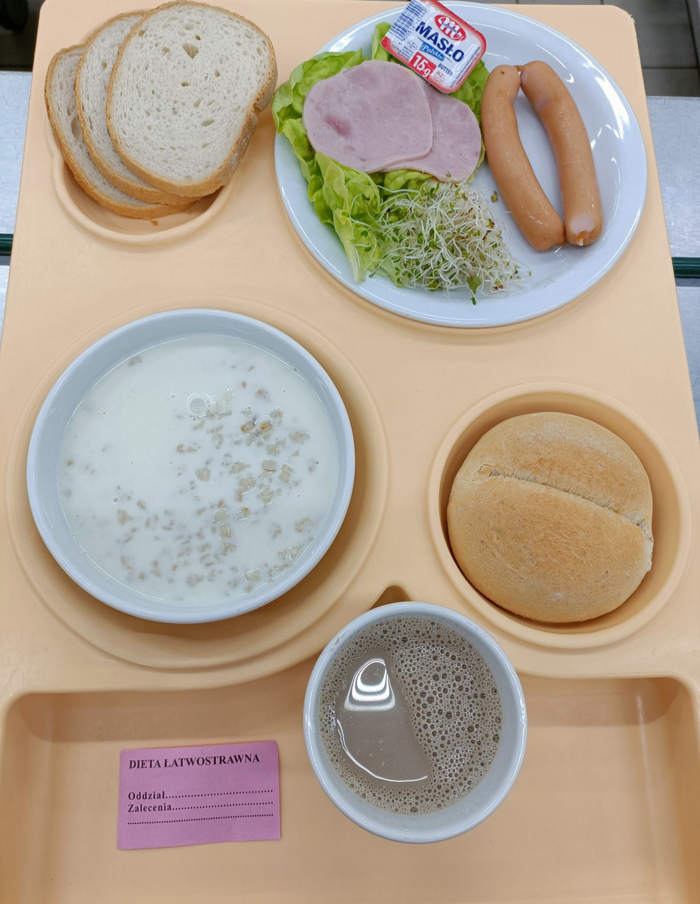 Posiłek na dzień 03.02.2025 roku- śniadanie dieta łatwostrawna
