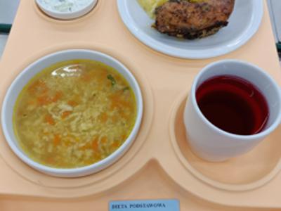 Posiłek na dzień 19.02.2025 roku - obiad dieta podstawowa